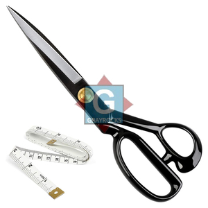 High Quality Industrial <b>Sewing</b> Fabric <b>Scissors</b> Stainless Steel Blade Rubber Handle 9 Inch Sharp Beautiful Black Color Gray Rocks - Product Image 4
