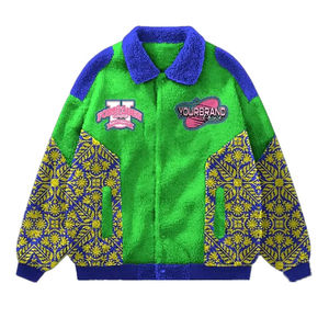 Chaqueta de Béisbol Vintage Personalizada Up Felt para Hombre, Chaqueta de Invierno con Bordado Chenille, Decoración con Botones, Estilo Teñido - Product Image 1