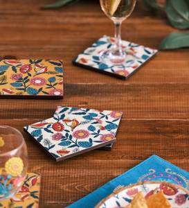Luxury MDF Enamel <b>Coaster</b> <b>Set</b> With Attractive Handcrafted Finish For Premium Restaurant Hotel And Cafe Table Setting - Product Image 1