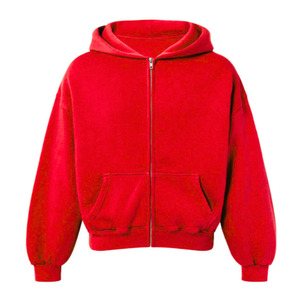 Men Zipper-Up Hoodie Sweatshirt Long Sleeve <b>Design</b> Breathable Fleece Fabric Oversized Fit Custom Logo Printing 100% Cotton - Product Image 1