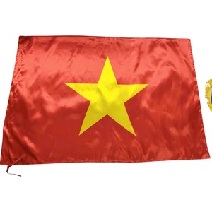 Drapeau national du Vietnam en satin rouge rectangulaire, durable pour l'extérieur, imprimé en sérigraphie, pour activités promotionnelles - Product Image 1