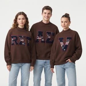 Charlotte Embroidered Turtleneck Knit Sweater Women's Winter Pullover <b>Letter</b> Design Regular Fit 100% <b>Acrylic</b> Anti-Pilling - Product Image 5