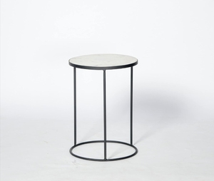 Wholesale Black Round Iron <b>Side</b> <b>Table</b> with Marble Top <b>for</b> Living Room Bedroom <b>Sofa</b> Accent End <b>Table</b> Modern Furniture - Product Image 3