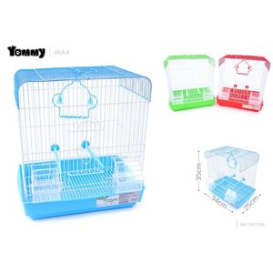 กรงนกยอมมี่ ขนาด 38x30x23 ซม. พร้อมที่นั่งและที่ให้อาหารสำหรับนกขนาดเล็ก - Product Image 5