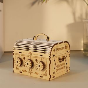 Puzzle 3D in Legno Fai-da-Te, Kit di Costruzione Modello Cofanetto del Tesoro, Regali Educativi Natalizi per Adulti, Progetti Rompicapo a Tema Animale - Product Image 4