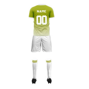 Ensemble d'uniformes de football personnalisés pour hommes, bleu et blanc, maillot sublimé, shorts, chaussettes, toutes saisons, tissu respirant en polyester, coupe athlétique - Product Image 6