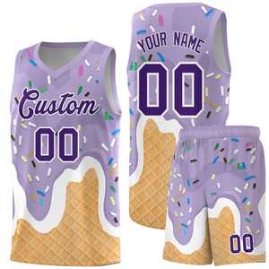 Trendy Cream Waffle Basketball <b>Jersey</b> & <b>Shorts</b> Set Custom Sublimation Uniforms Streetwear Style Team Kits <b>for</b> Men <b>Women</b> - Product Image 2
