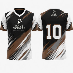 เสื้อฟุตบอลผู้ชายแบบใหม่สั่งทำได้ ระบายอากาศได้ดี ผลิตจากโพลีเอสเตอร์ 100% แขนสั้น ลายพิมพ์เรขาคณิต - Product Image 4