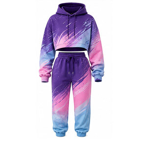 Ensemble de sweats à capuche courts pour femmes, en tissu léger et doux, coupe confortable et style assorti deux pièces tendance - Product Image 1