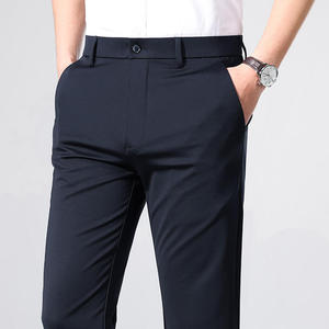 Pantalon habillé homme confortable coupe slim – Pantalon habillé homme décontracté, formel, pour le bureau, coupe droite, extensible, respirant, pour le travail - Product Image 4