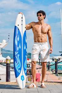 Pantalones cortos de playa para hombre, estampado de palmeras, cintura elástica con cordón, camisa informal de verano para nadar, vacaciones, tropicales, coloridas, camisa de verano para hombre - Product Image 5