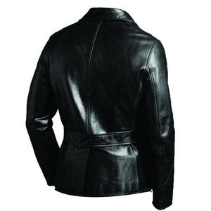 Biker Sheepskin Leather <b>Jacket</b> Winter <b>Fur</b> <b>Lined</b> Zipper Windproof Breathable Custom OEM ODM Wholesale Supplier - Product Image 2