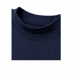 Camiseta de Manga Corta para Mujer, Cuello Redondo, Ajuste Moderno, Color Azul Medianoche, Tejido de Punto Acanalado Suave, Algodón Jersey, Personalizable, WMNTS-0005 - Product Image 5
