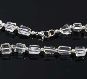 Collar de Cuentas de Cuarzo Cristalino Natural Facetado, Joyería de Cuarzo Cristalino Hecha a Mano, Elegante Collar de Piedra de Nacimiento de Abril - Product Image 2