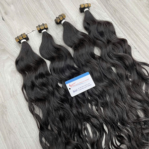 ต่อผมแบบเทป 2026 Raw Wavy Tape Hair Extensions ผมนุ่มเป็นลอนแบบเทป ตัดเป็นช่อขนาด 4 ซม. สีธรรมชาติ ผมไม่ผ่านการแปรรูป ไม่มีสารเคมี จัดส่งแบบดรอปชิป - Product Image 5