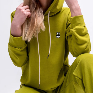 Ensemble 2 pièces en coton 100% avec capuche et cordon de serrage, haut court et pantalon de jogging pour adultes - Service OEM, vêtements décontractés unisexes pour l'hiver - Product Image 6