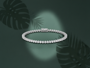 Bracelet élégant en diamant rond brillant de couleur D, cultivé en laboratoire, pour femmes, plaqué or, bijoux de luxe pour fiançailles, cadeau - Product Image 5