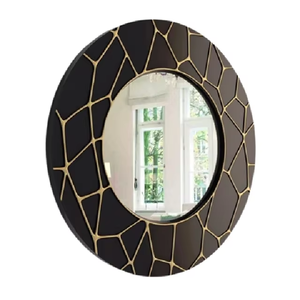 Espejo Redondo de Pared con Marco de Madera Ecológico Hecho a Mano Moderno ONE HANDED BID OHB114 - Product Image 6