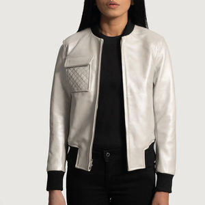 Chaqueta de Cuero para Mujer, Personalizada, de Invierno, de Secado Rápido, con Cierre de Cremallera, MOQ Bajo, en Venta, Precio Razonable - Product Image 3