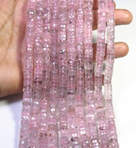 Cuentas de Cuarzo Lepidocrocita Rosa Natural en Forma de Disco Heishi de 16 Pulgadas, Separadores Planos, Cuentas de Lepidocrocita Facetadas con Puntos Negros de 7mm - Product Image 3