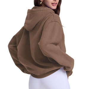 Sudaderas con capucha de secado rápido y transpirables para mujer, con lavado ácido, logotipo personalizado, tejido transpirable, MOQ bajo, personalizables. - Product Image 2