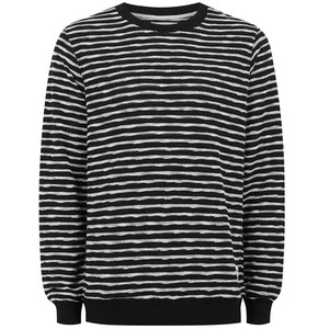 Custom Waffle Textured Crewneck Sweatshirt <b>Black</b> Pullover Blank Plain <b>Men</b> Quilted Jacquard Cotton Fleece Streetwear Regular Fit - Product Image 6