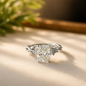 Anillo de Compromiso de Oro Amarillo de 18K con Halo Oculto de Moissanita, Anillo de Boda Elegante con Diamante Radiante, Regalo de Cumpleaños para Ella - Product Image 5