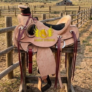 Nouvelle Selle Western en Cuir Véritable avec Rivets en Cuivre, Conception Robuste, Portable, pour Dressage, Fabrication Personnalisée - Product Image 1