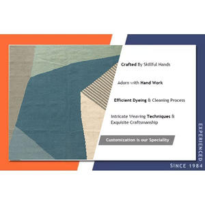 Tapis tissé 100% coton, design bohème à franges, géométrique, lavable, tissage plat, fait main, support en latex, moderne, salon, artistique - Product Image 5