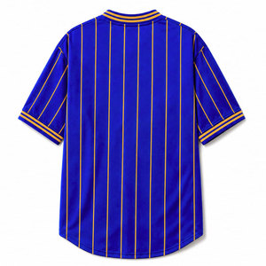 ซิกมาแกมมาโร โซโรริตี้เสื้อเบสบอลลายทางสีน้ำเงินสำหรับผู้หญิง เสื้อเชิ้ตแขนสั้นติดกระดุมแบบลำลอง เสื้อผู้หญิง SGR - Product Image 2