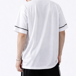 Individueller Sublimationsdruck Herren Übergroßes American Football Trikot Streetwear V-Ausschnitt Kurzarm-Oberteil Anpassbare Nummer Großhandel - Product Image 6