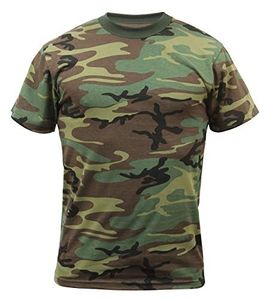 T-shirt camouflage vert personnalisé pour homme, en coton, style décontracté streetwear, manches courtes, vente en gros - Product Image 1