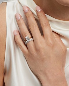Prong Set 4mm Full Eternity <b>Rings</b> Custom 925 Sterling <b>Silver</b> Oval Cut Lab Grown Diamond Wedding <b>Stacking</b> Nesting Band Wholesale - Product Image 6