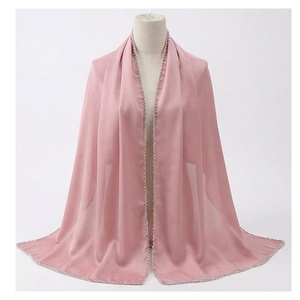 Pañuelo de Seda Rosa para Mujer, Largo, Elegante, de Color Sólido, para Bodas, Accesorio de Moda para Todas las Temporadas - Product Image 1