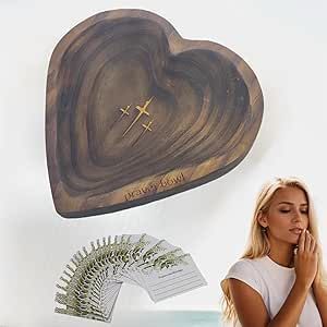 Handmade Wooden Heart Prayer <b>Bowl</b> for Spiritual Use Modern Design Tabletop Birthday Gift Eco-Friendly Beautifully Crafted - Product Image 2