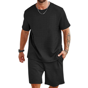 Summer Casual <b>Knitted</b> Solid Men's T-Shirt and Shorts <b>Set</b> for Sports Fashion - Product Image 5