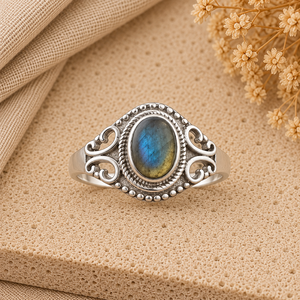 Blue Labradorite Gemstone Statement Silver <b>Ring</b> Western <b>Boho</b> Statement Jewelry Fashion <b>Ring</b> for Women Wholesale - Product Image 6