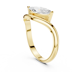 Anillo de Compromiso con Diamante Cultivado en Laboratorio de 1 Quilate, Corte Marquesa, Oro de 10k, Certificado IGI, G VS 1, Engaste de Bisel, para Uso Diario - Product Image 6