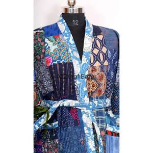 Robe kimono en coton à imprimé floral de luxe pour femmes, avec manches trois quarts, tissu doux et respirant pour l'hiver - Product Image 4