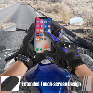 Leather Windproof Protection Motorbike Gloves <b>Full</b> Finger with Reinforced Palm and Non <b>Slip</b> Padded for Unisex Outdoor Sports - Product Image 5