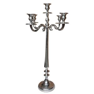 Candélabre de table en métal chromé de luxe avec perles de cristal, support de bougies pour salle à manger, porte-bougies chauffe-plat, décoration de Noël, 12 pouces - Product Image 6