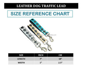 Nouveau multi-fonction en cuir véritable trafic rembourré poignée robuste court motif à carreaux plomb pour la formation contrôle chien laisse - Product Image 2