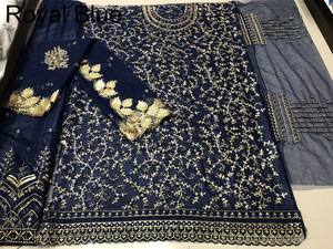 Salwar Kameez le plus tendance, robe de mariée indienne et pakistanaise, broderie, prêt-à-porter pour femmes, tenue de soirée, en soie viscose lourde, coupe midi ample - Product Image 2