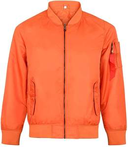 Chaqueta Bomber de Satén Naranja Cómoda y de Alta Calidad, Venta al Por Mayor 2026, Hecha en Pakistán, con Logotipo y Diseño Personalizados, Servicio OEM - Product Image 1