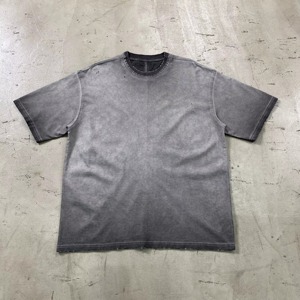เสื้อยืดโอเวอร์ไซส์ผู้ชาย แขนสั้น สีพื้น ผ้าคอตตอนเจอร์ซีย์ ซักแล้ว คอกลม สไตล์ลำลอง - Product Image 6