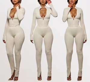 Conjunto Deportivo de Invierno para Mujer, Talla Grande, Color Sólido, 100% Algodón, Sudadera con Capucha y Pantalones Jogger de Dos Piezas - Product Image 6