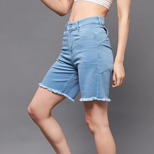Women Denim <b>Shorts</b> <b>Black</b> Denim High Waist Slim Fit Summer <b>Jean</b> <b>Shorts</b> Clean Hem Casual Fashion Bottoms Stretch Ladies Wholesale - Product Image 2