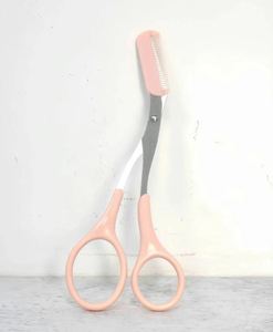Tijeras para Cejas de Acero Inoxidable con Peine, Color Rosa y Plateado, Herramienta de Precisión para el Cuidado de las Cejas para Mujer, Mango Cómodo, Tijeras de Maquillaje - Product Image 4