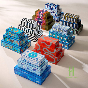 BEST WHOLESALE Handcrafted Eco-Friendly Lacquer <b>Box</b>, Wooden Storage Organizer <b>with</b> <b>Lid</b> for Home <b>Decor</b> Jewelry Gift Packaging - Product Image 6