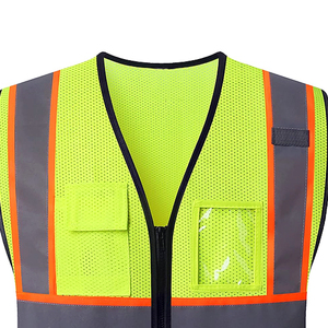 Chaleco de Alta Visibilidad Impermeable, Ecológico, Transpirable, de Lona Reflectante Fluorescente, Chaleco de Seguridad para Exteriores y Construcción - Product Image 2